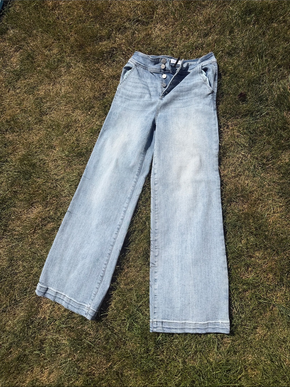 Risen High-Rise Wide Leg Women's Jeans in Faded Blue Sz 9/29